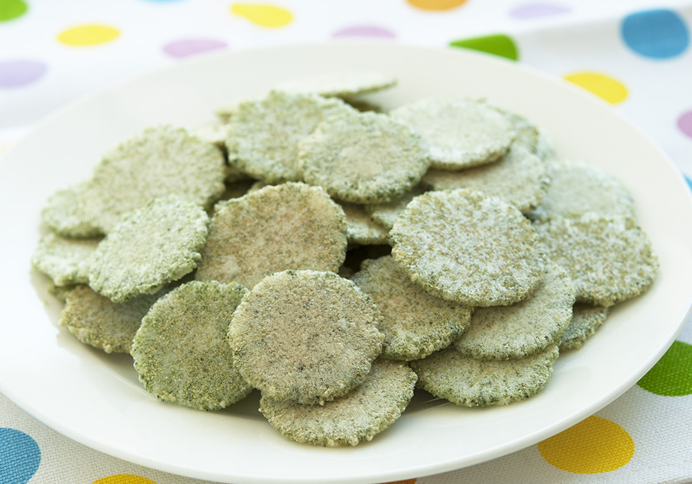 ポテトとほうれん草のおせんべい